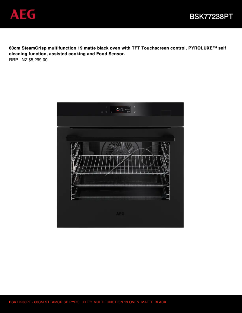 Página 1 del manual Ficha técnica AEG BSK77238PT