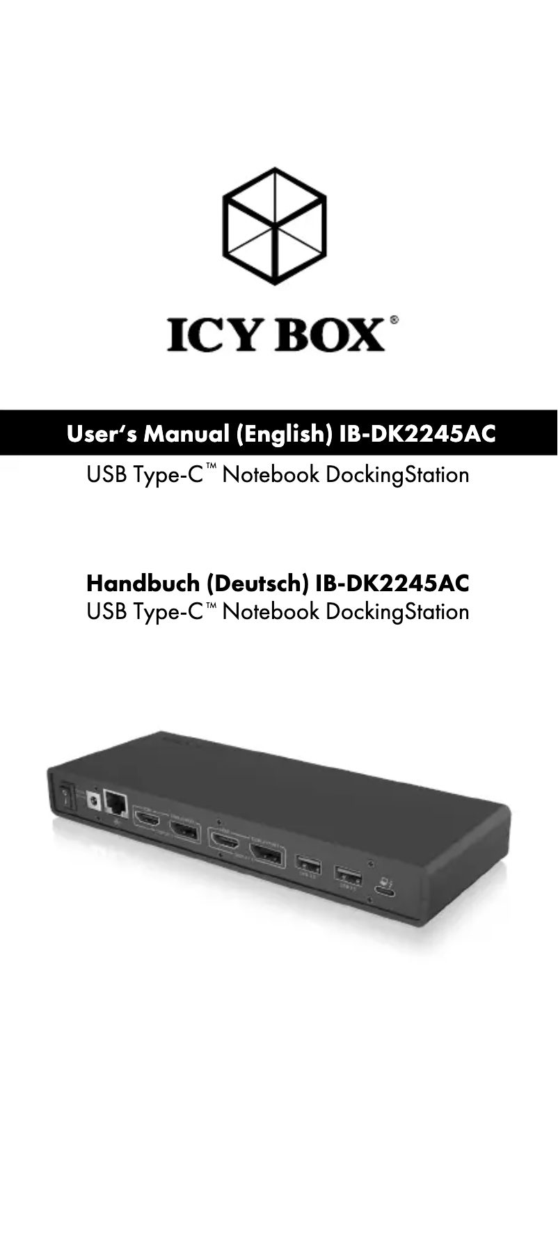 Página 1 del manual Manual de usuario Icy Box IB-DK2245AC