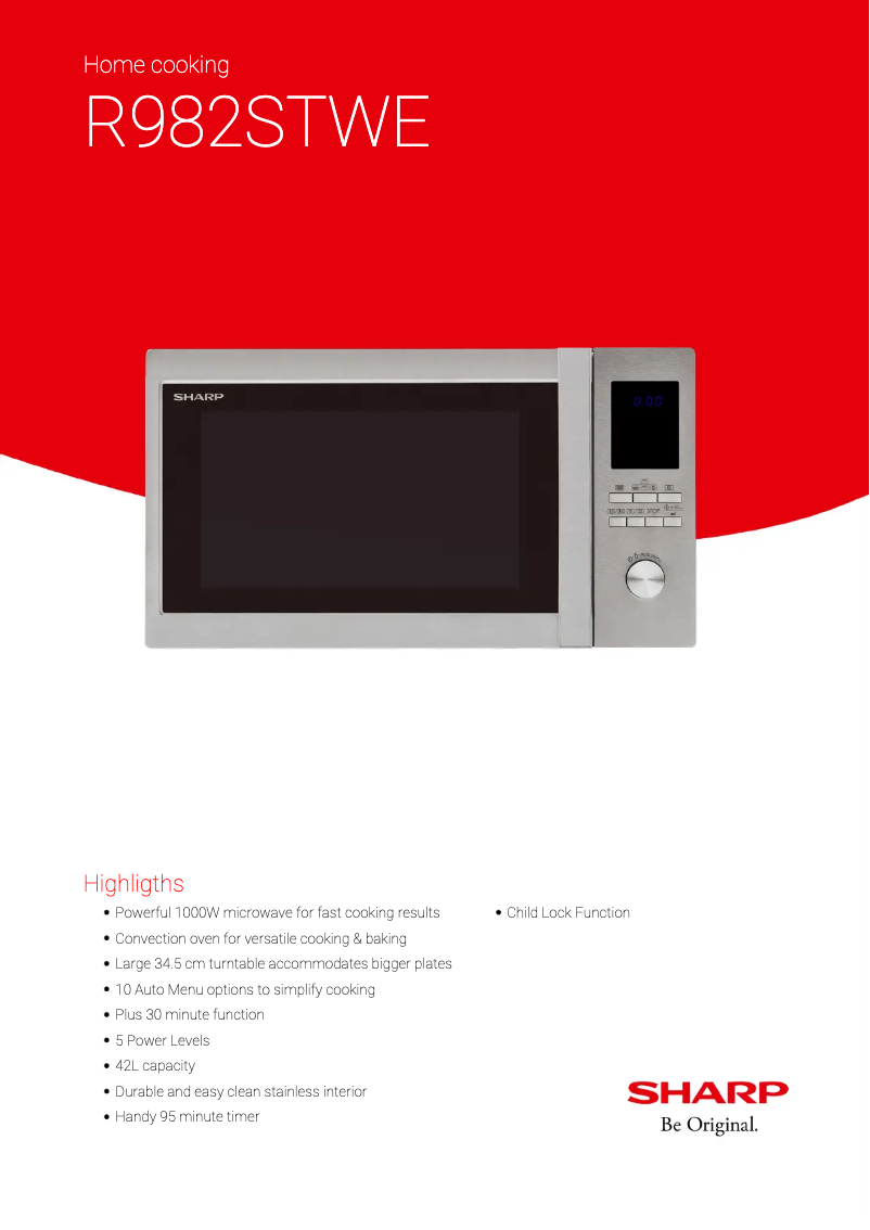 Page n°1 - Fiche technique Sharp R982STWE