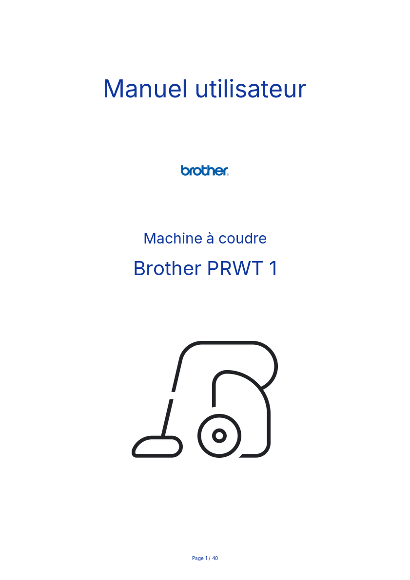 Page n°1 - Manuel utilisateur Brother PRWT 1