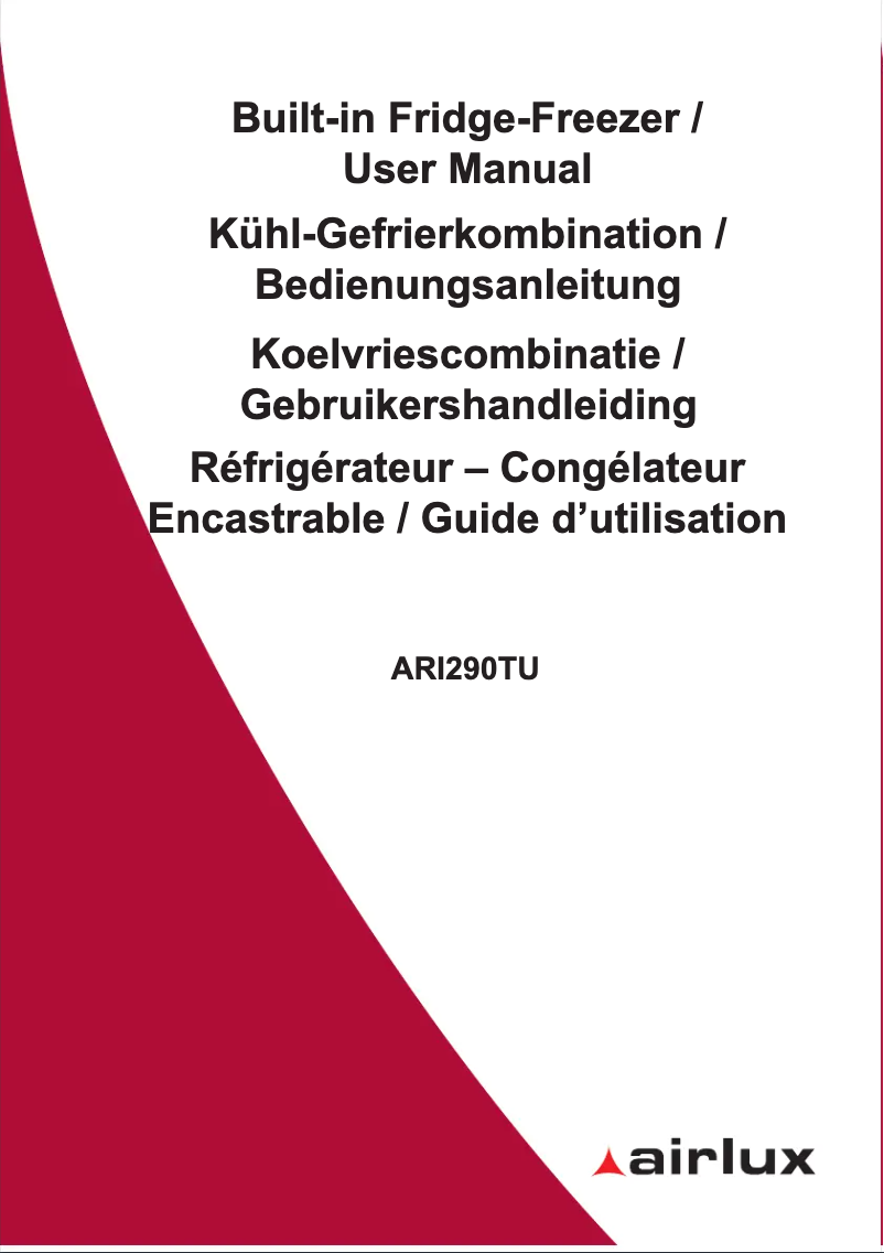 Image de la première page du manuel de l'appareil ARI290TU