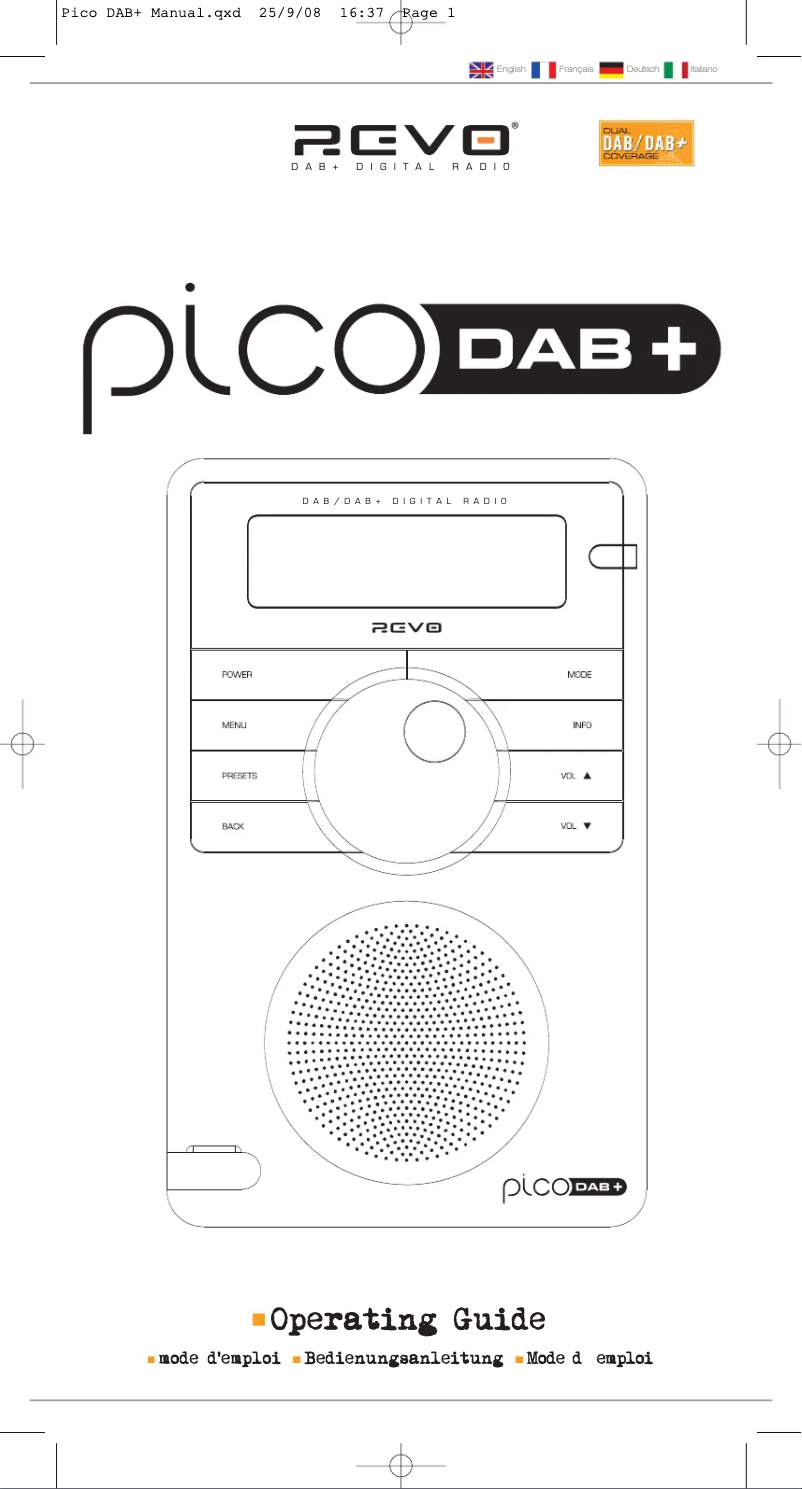 Página 1 del manual Manual de usuario REVO Pico DAB+