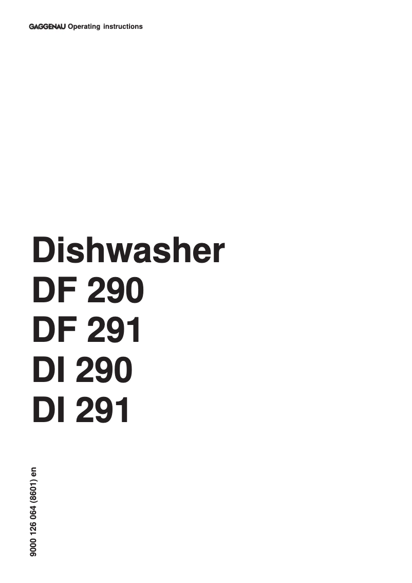 Page n°1 - Manuel utilisateur Gaggenau DF 290-160