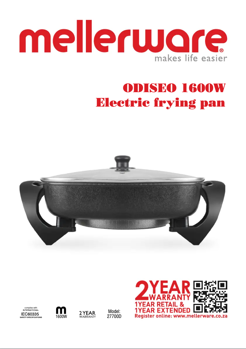 Page 1 de la notice Manuel utilisateur Mellerware Odiseo 27700D