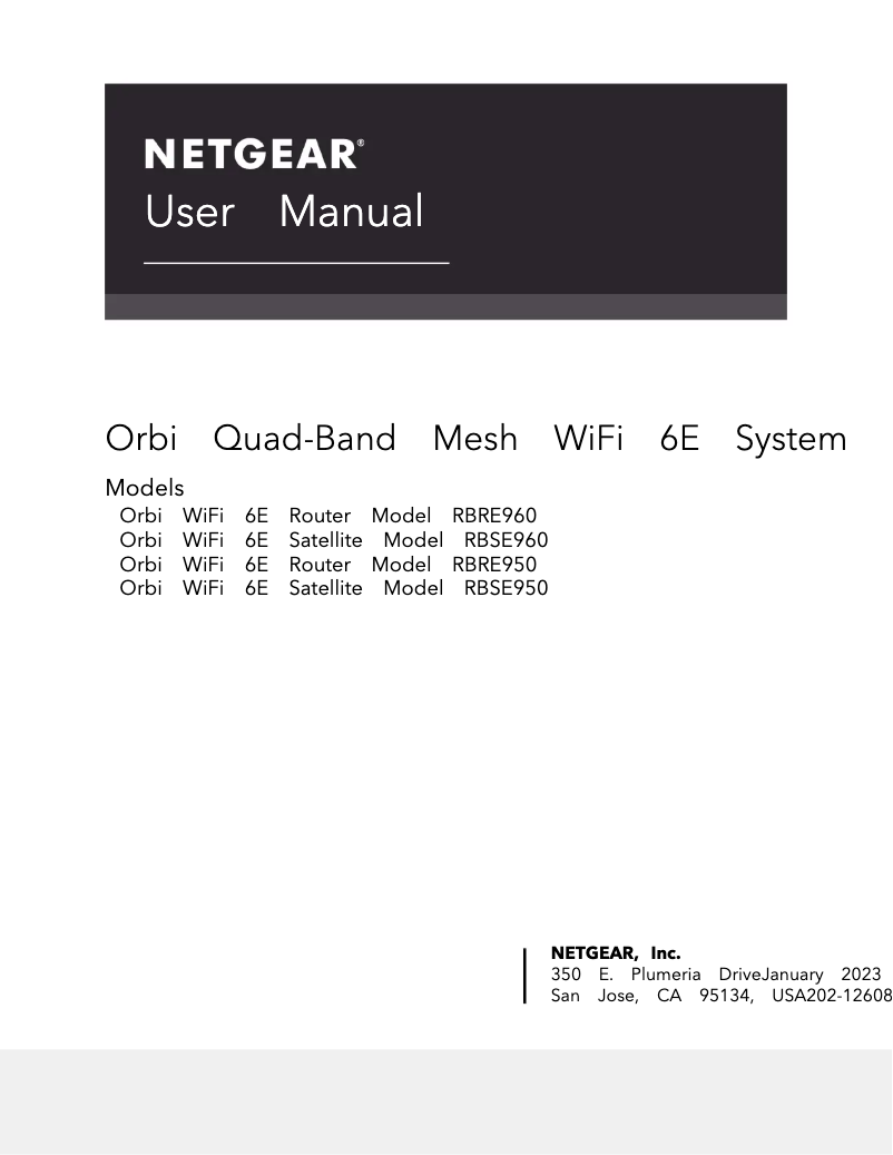 Page n°1 - Manuel utilisateur Netgear Orbi RBKE965B
