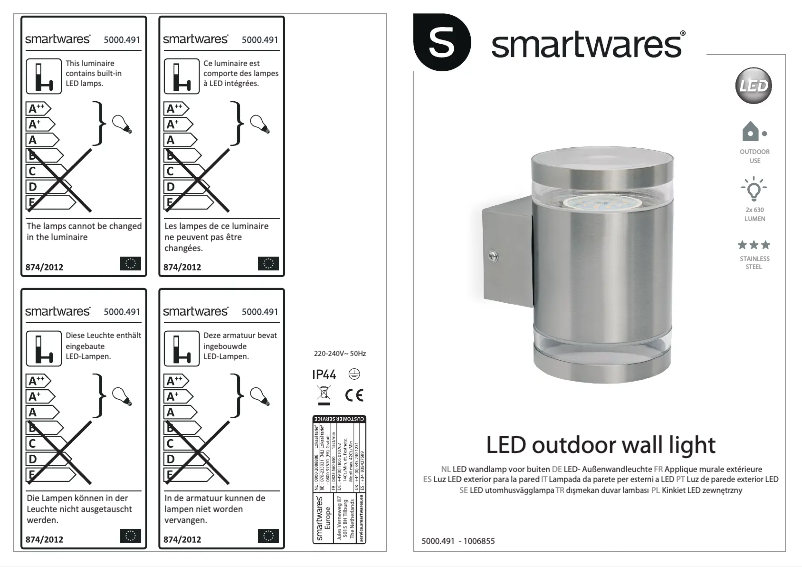 Page n°1 - Manuel utilisateur Smartwares 10.068.55
