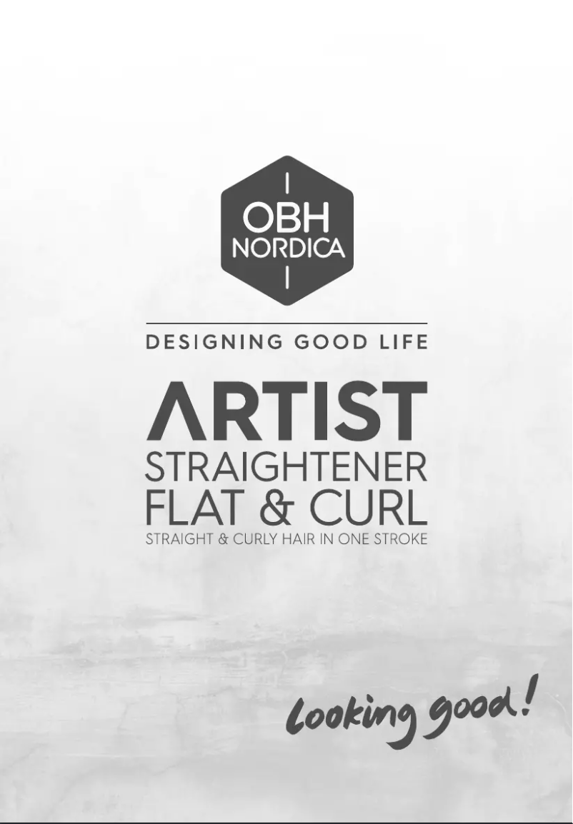 Page 1 of the manual User Manual OBH Nordica Artist Flat & Curl