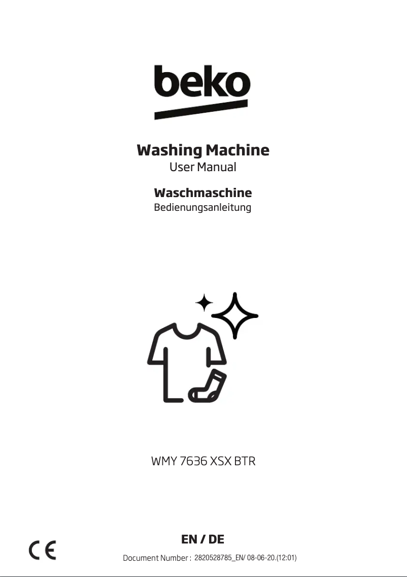 Page 1 de la notice Manuel utilisateur Beko WMY 7636 XSX BTR