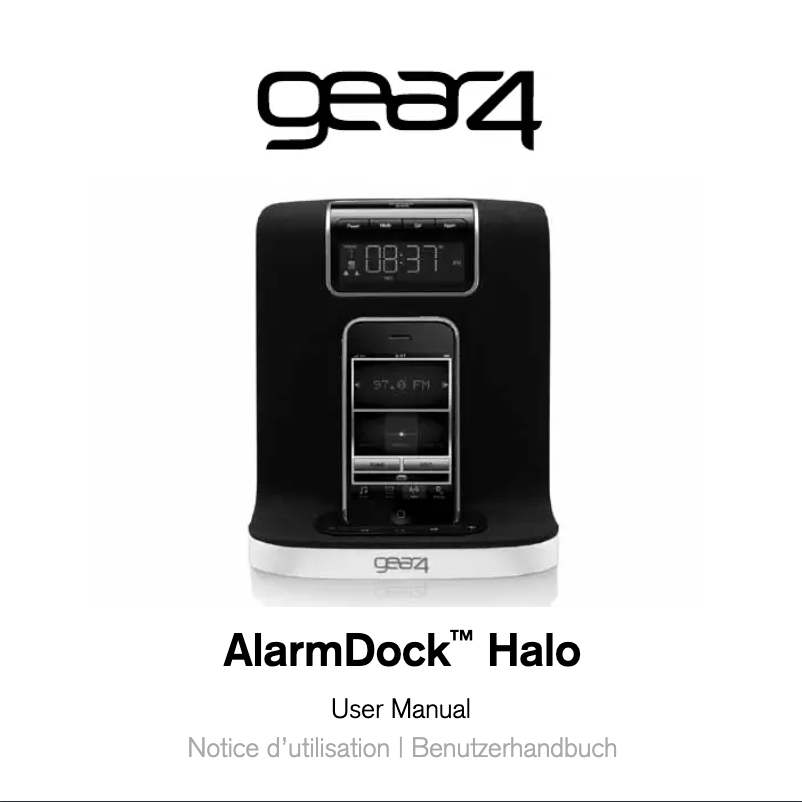 Image de la première page du manuel de l'appareil AlarmDock Halo 3