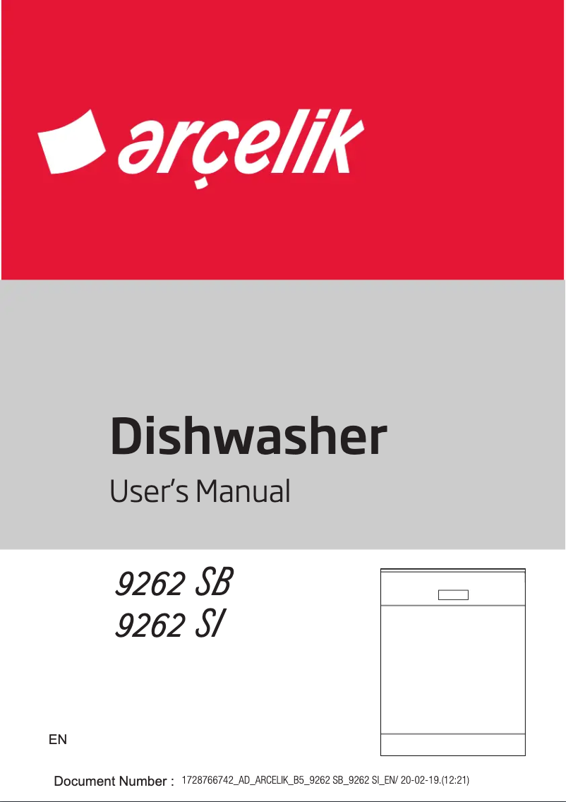 Page 1 de la notice Manuel utilisateur Arçelik 9262 SB