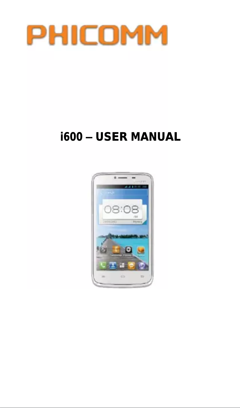 Image de la première page du manuel de l'appareil I600