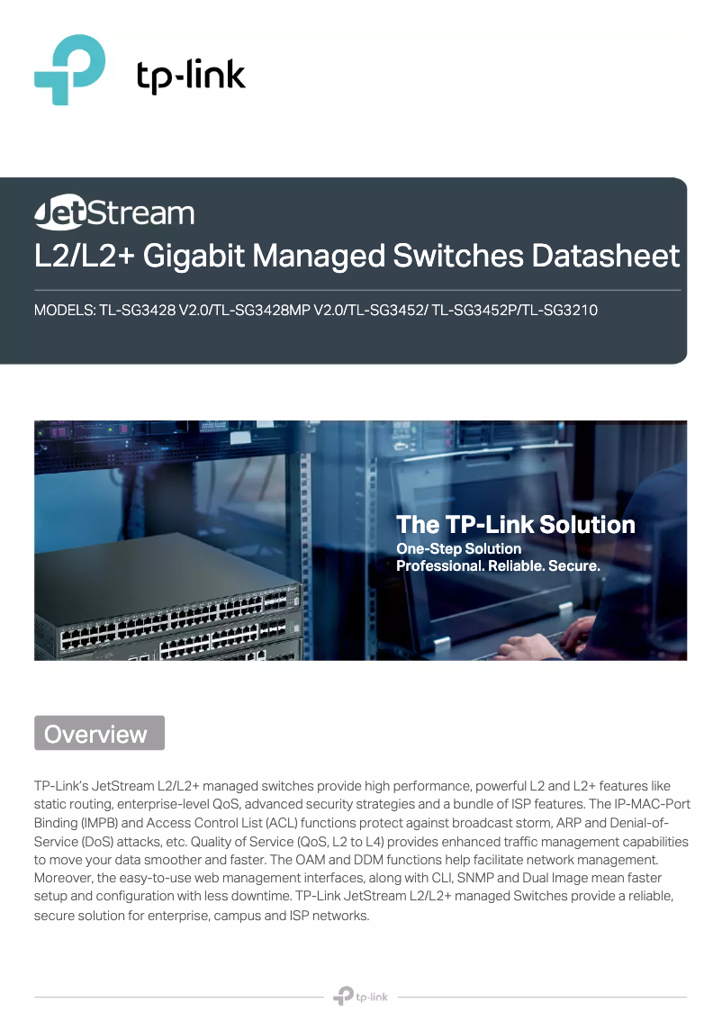 Page n°1 - Fiche technique TP-Link TL-SG3452P