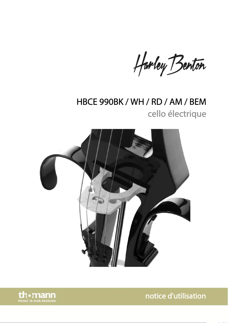 Page 1 de la notice Manuel utilisateur Harley Benton HBCE 990RD