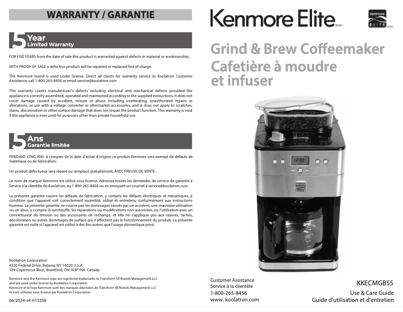 Page n°1 - Manuel utilisateur Kenmore Elite KKECMGBSS