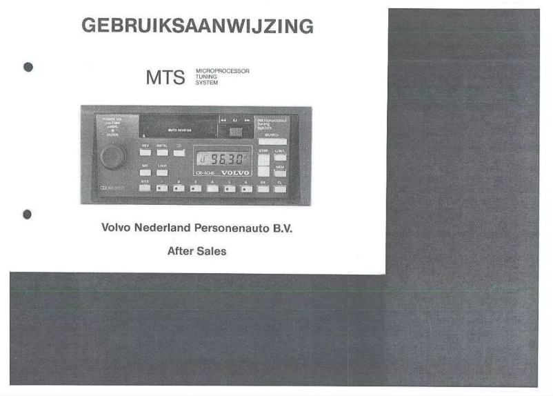 Page 1 de la notice Manuel utilisateur Volvo CR-4040