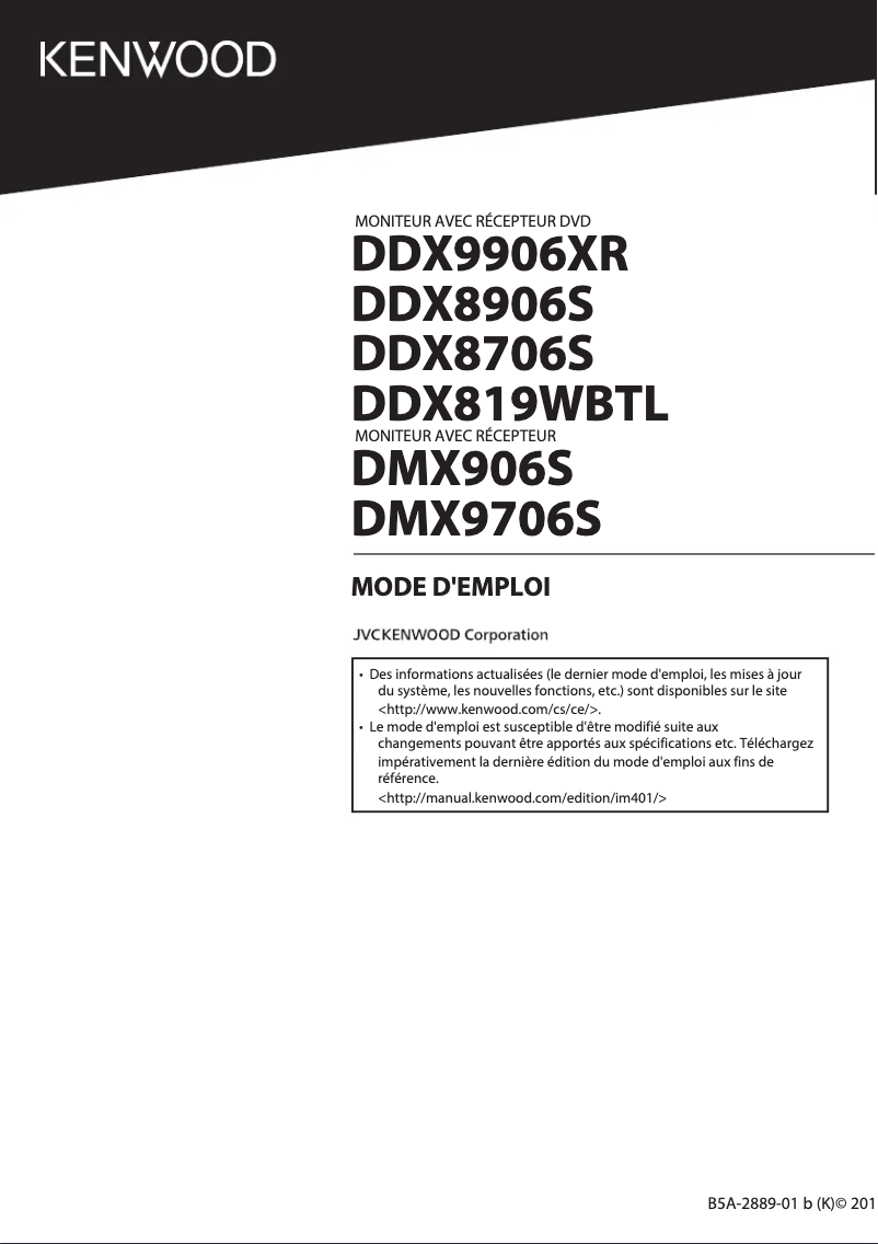 Página 1 del manual Manual de usuario Kenwood Excelon DDX8906S