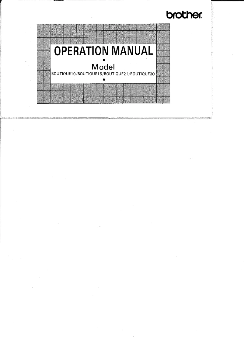 Página 1 del manual Manual de usuario Brother Boutique 30