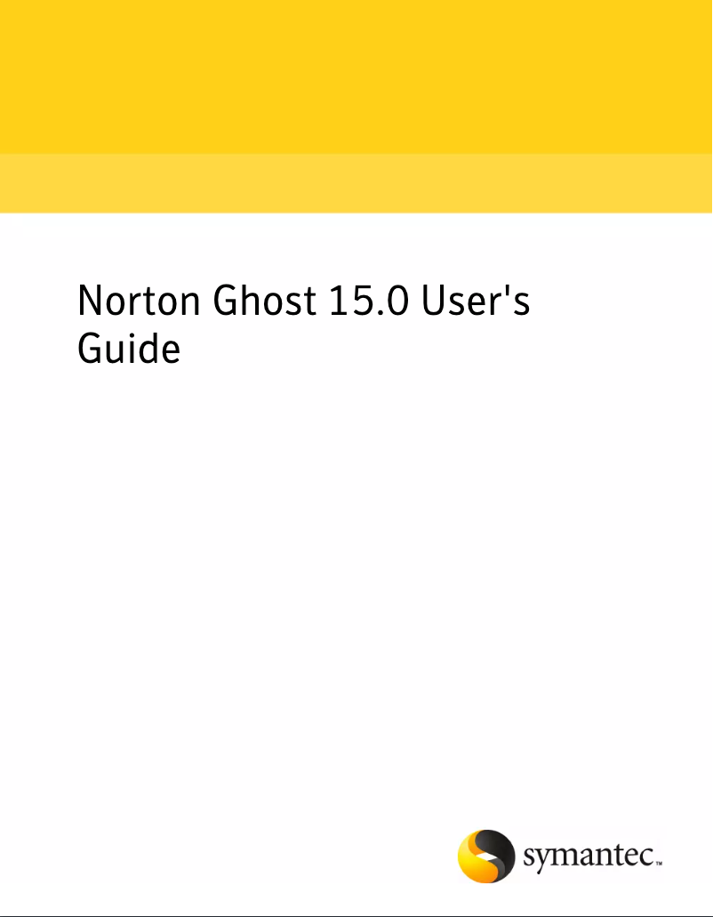 Image de la première page du manuel de l'appareil Norton Ghost 15.0
