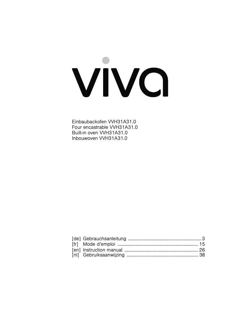 Page 1 de la notice Manuel utilisateur Viva VVH31A3150