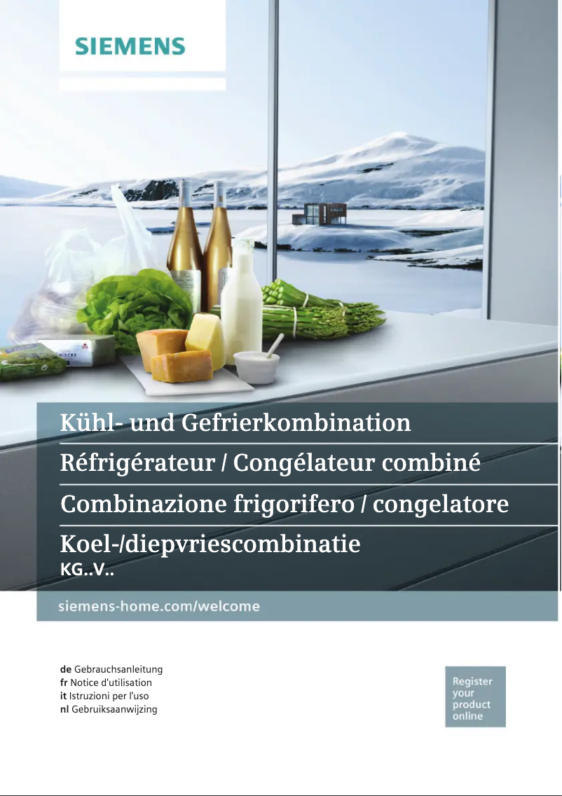 Page 1 de la notice Manuel utilisateur Siemens KG33VVL30