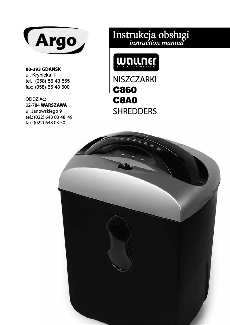 Page n°1 - Manuel utilisateur Wallner C860