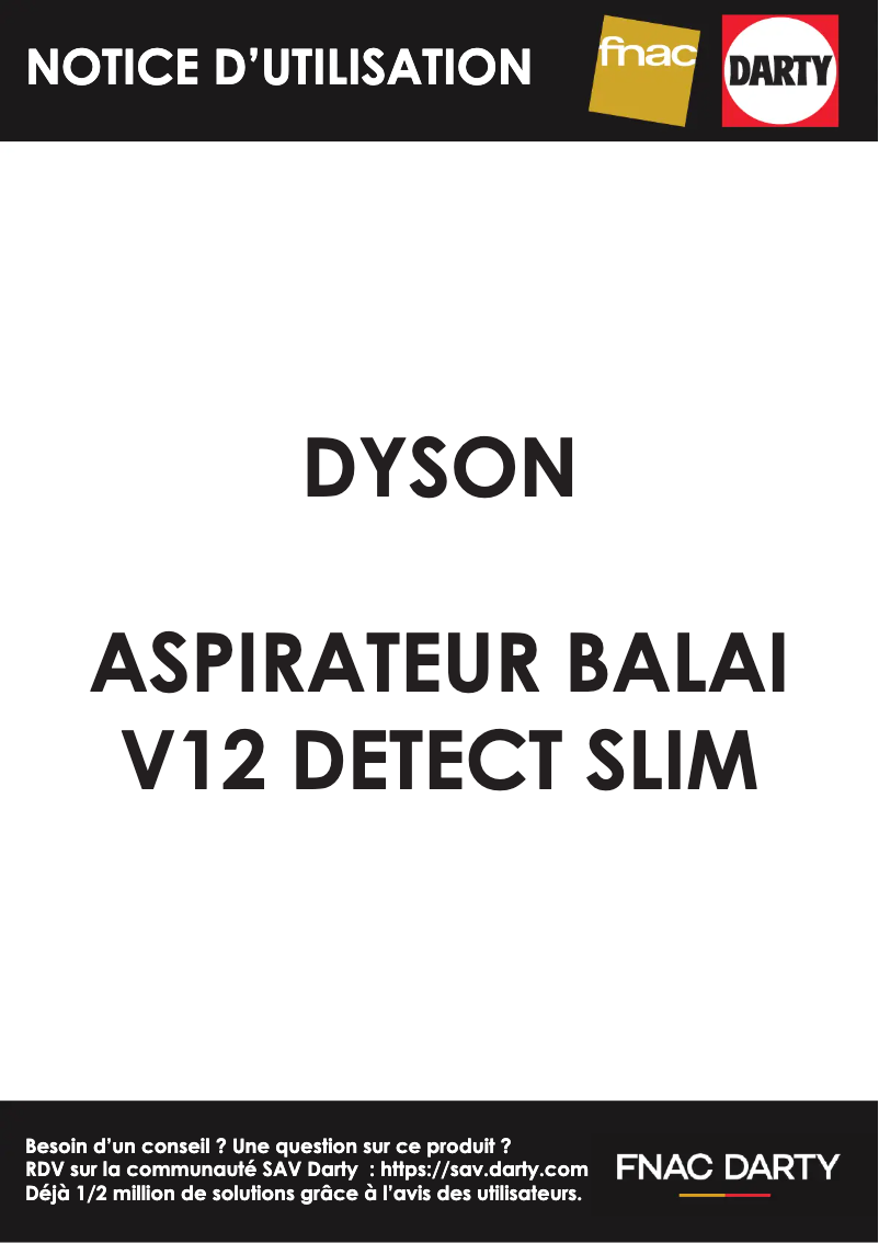 Page n°1 - Manuel utilisateur Dyson V12 Detect Slim