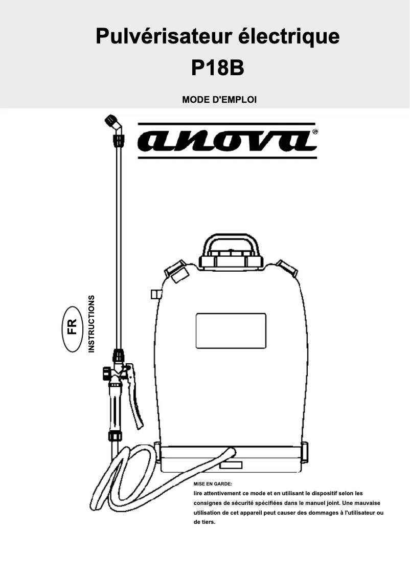 Image de la première page du manuel de l'appareil P18B