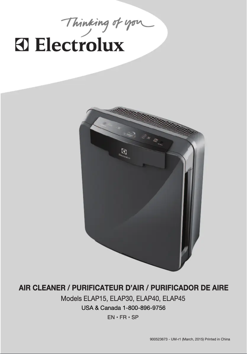 Page 1 de la notice Manuel utilisateur Electrolux PureOxygen Allergen 400