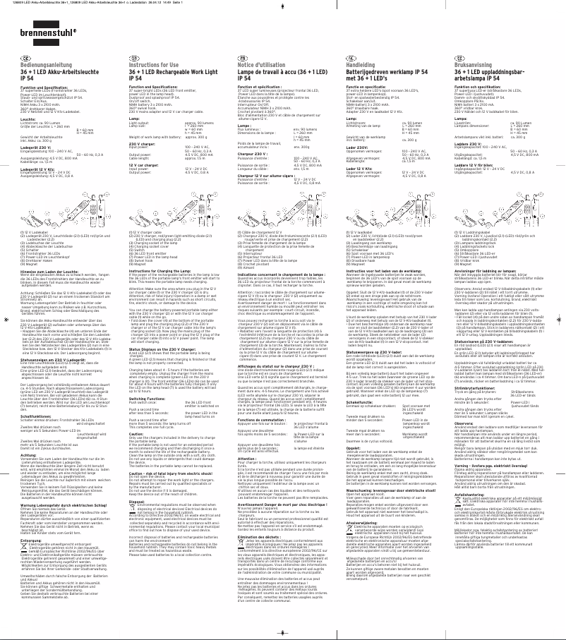 Page 1 de la notice Manuel utilisateur Brennenstuhl 1175390