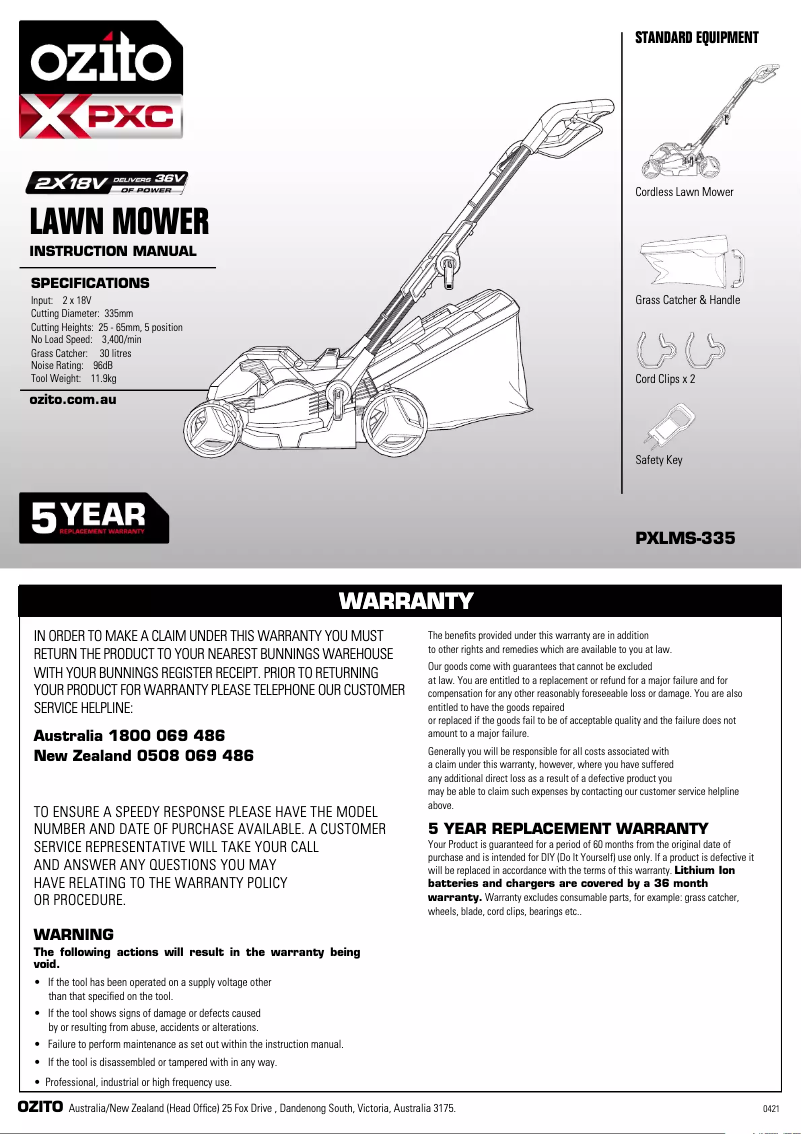 Image de la première page du manuel de l'appareil PXLMK-4182