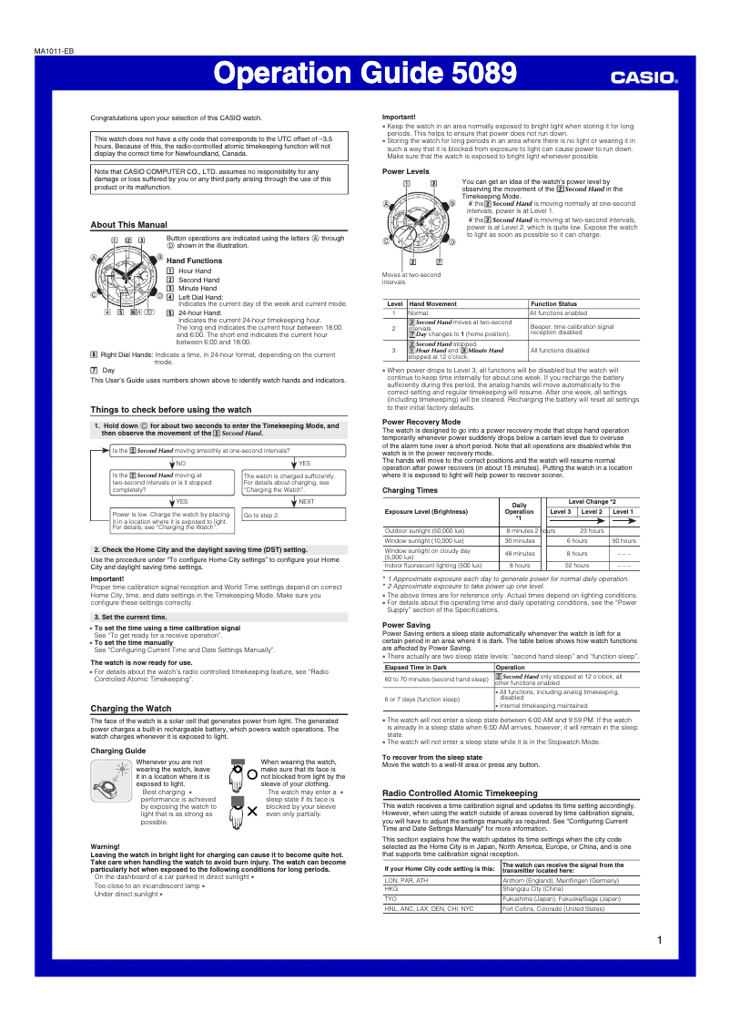 Page 1 de la notice Manuel utilisateur Casio Edifice EQW-M710DB-1A1ER