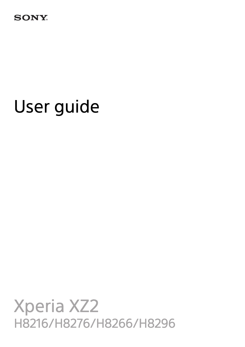 Imagen de la primera página del manual del dispositivo Xperia XZ2 pink