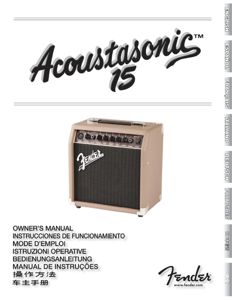 Page 1 de la notice Manuel utilisateur Fender Acoustasonic 15