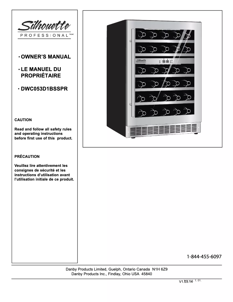 Image de la première page du manuel de l'appareil Sonoma DWC053D1BSSPR