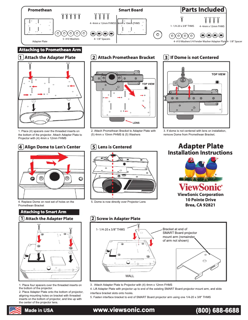 Page 1 de la notice Manuel utilisateur Viewsonic PJ-IWBADP-004