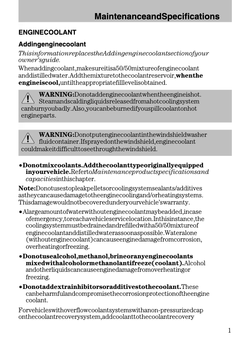 Page 1 de la notice Manuel utilisateur Ford Flex (2009)