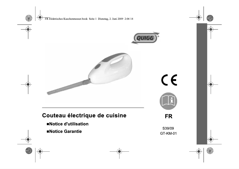 Page n°1 - Manuel utilisateur Quigg GT-KM-01