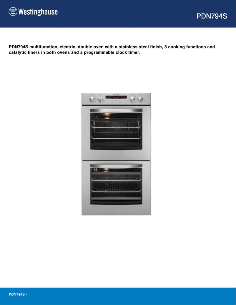 Page 1 de la notice Manuel utilisateur Westinghouse PDN794S