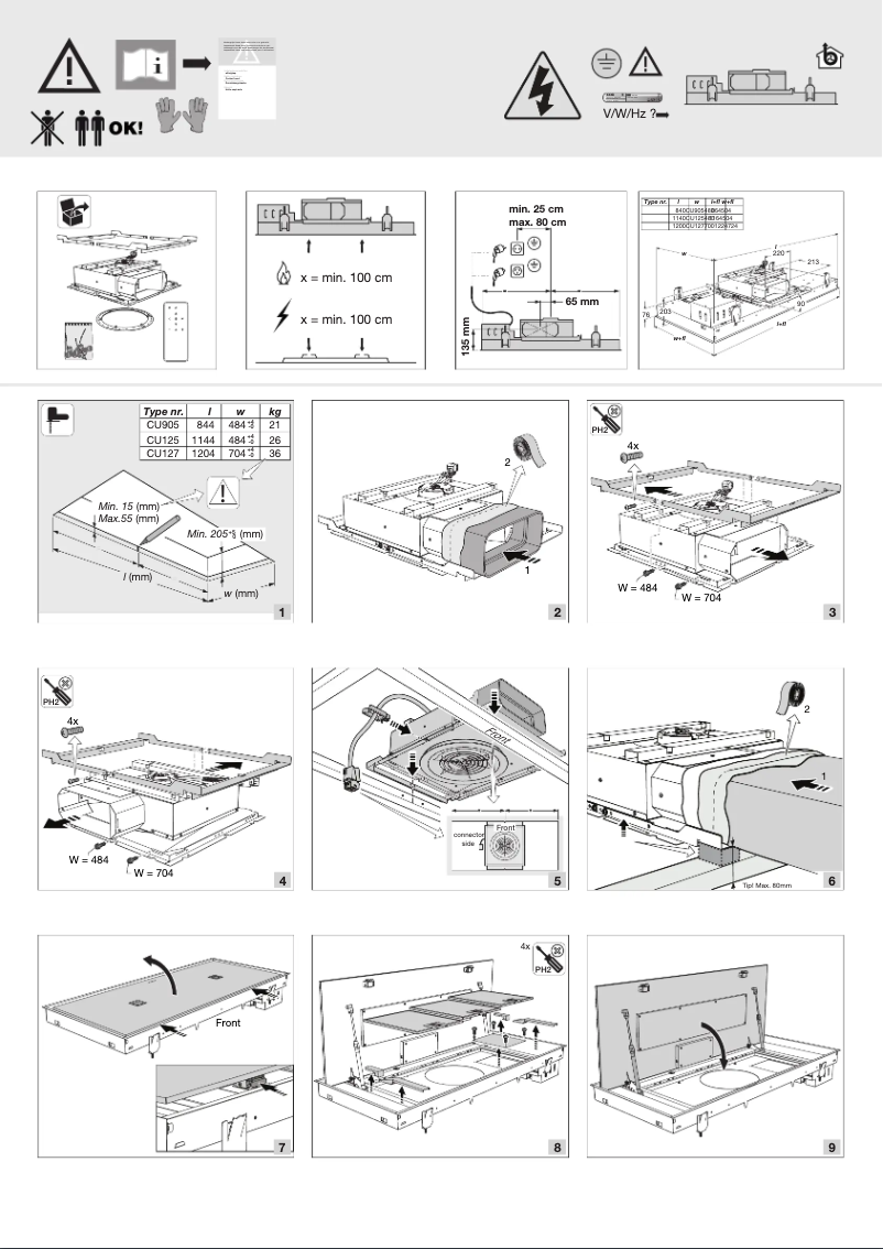 Page n°1 - Guide d'installation Atag CU12555RM