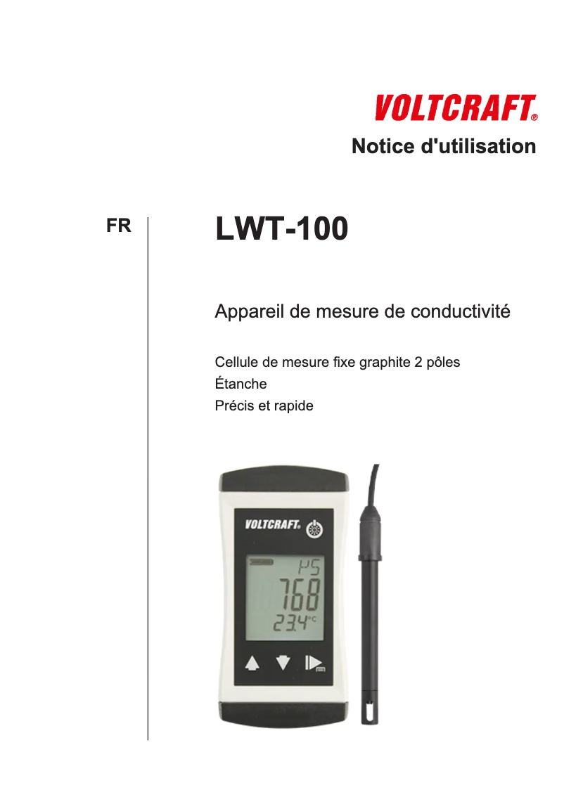 Image de la première page du manuel de l'appareil LWT-100