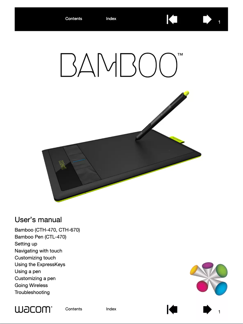 Page 1 de la notice Manuel utilisateur Wacom Bamboo Create