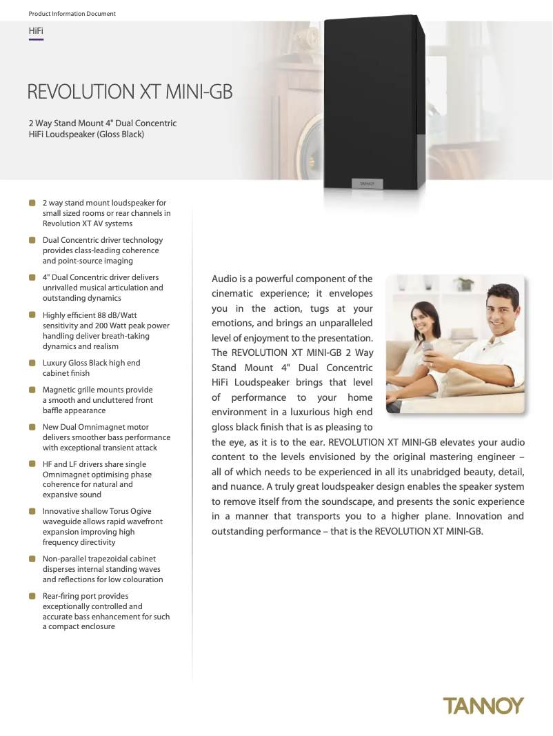 Image de la première page du manuel de l'appareil Revolution XT Mini