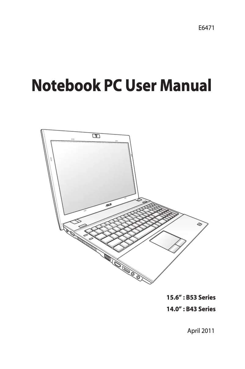 Page 1 de la notice Manuel utilisateur Asus Pro B Advanced B53S-SO074X