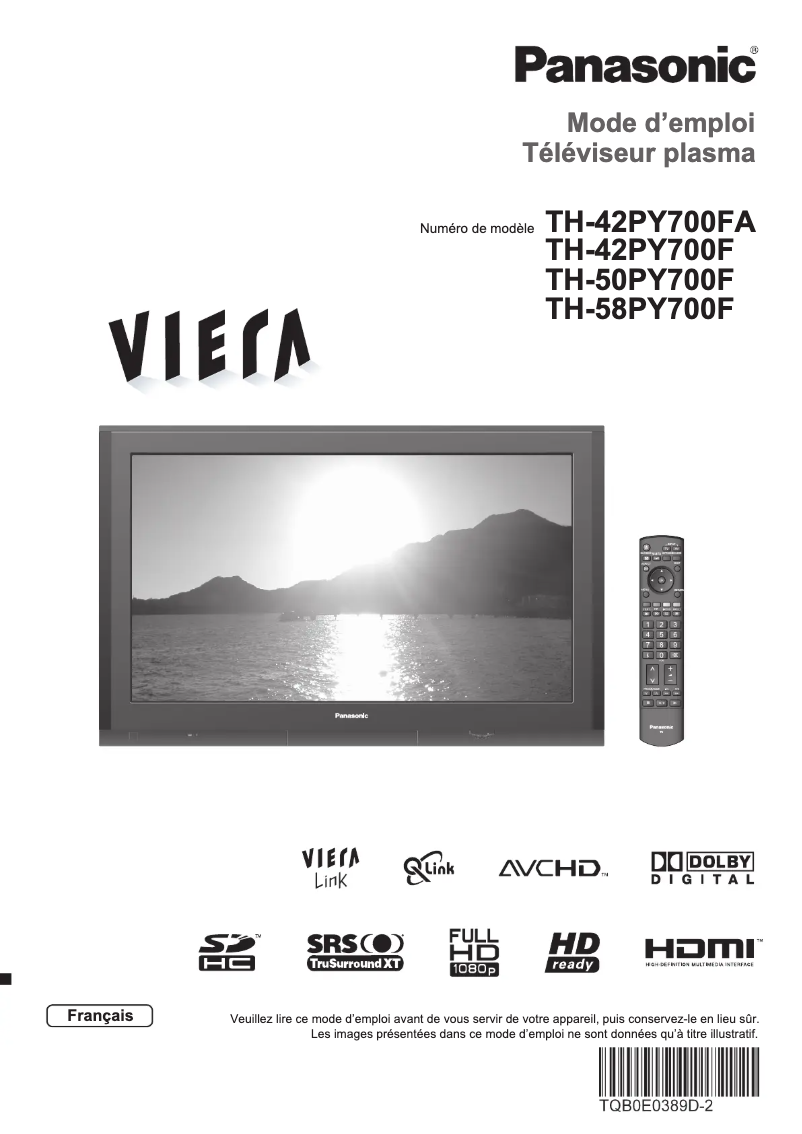 Image de la première page du manuel de l'appareil TH-58PY700F