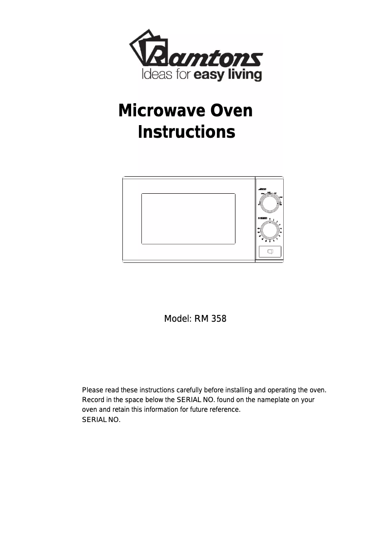 Image de la première page du manuel de l'appareil RM/358
