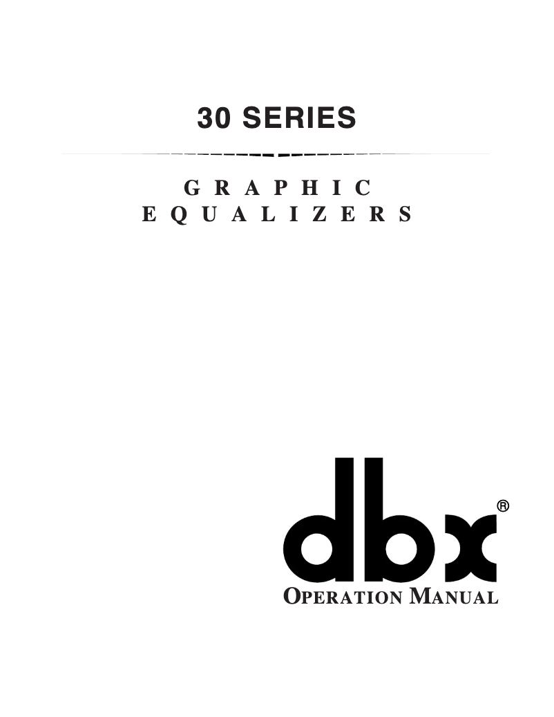 Page n°1 - Manuel utilisateur DBX 3215