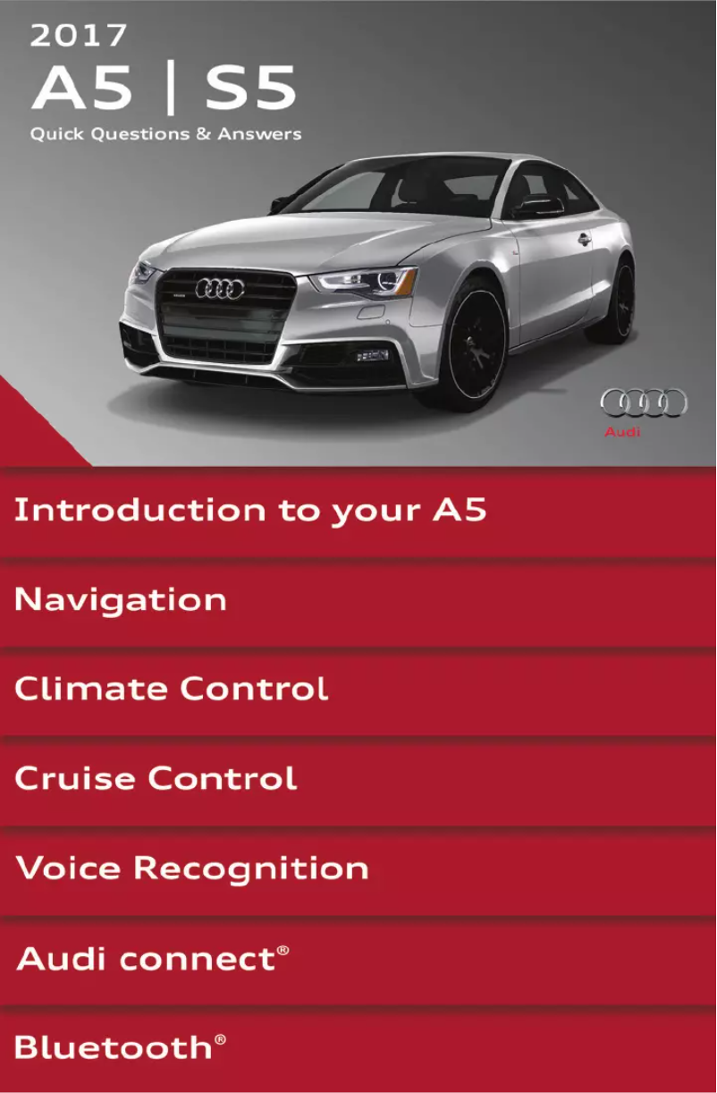 Page 1 de la notice Manuel utilisateur Audi S5 (2017)