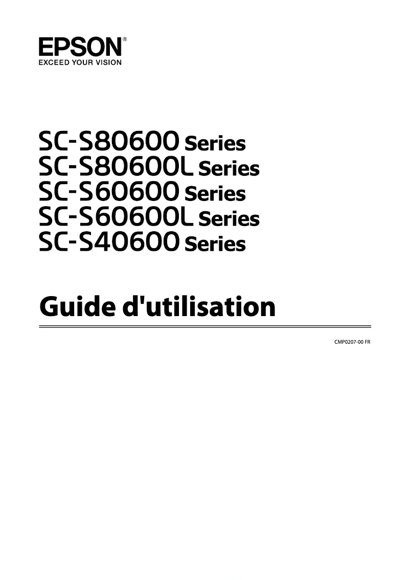 Image de la première page du manuel de l'appareil SureColor SC-S60600L