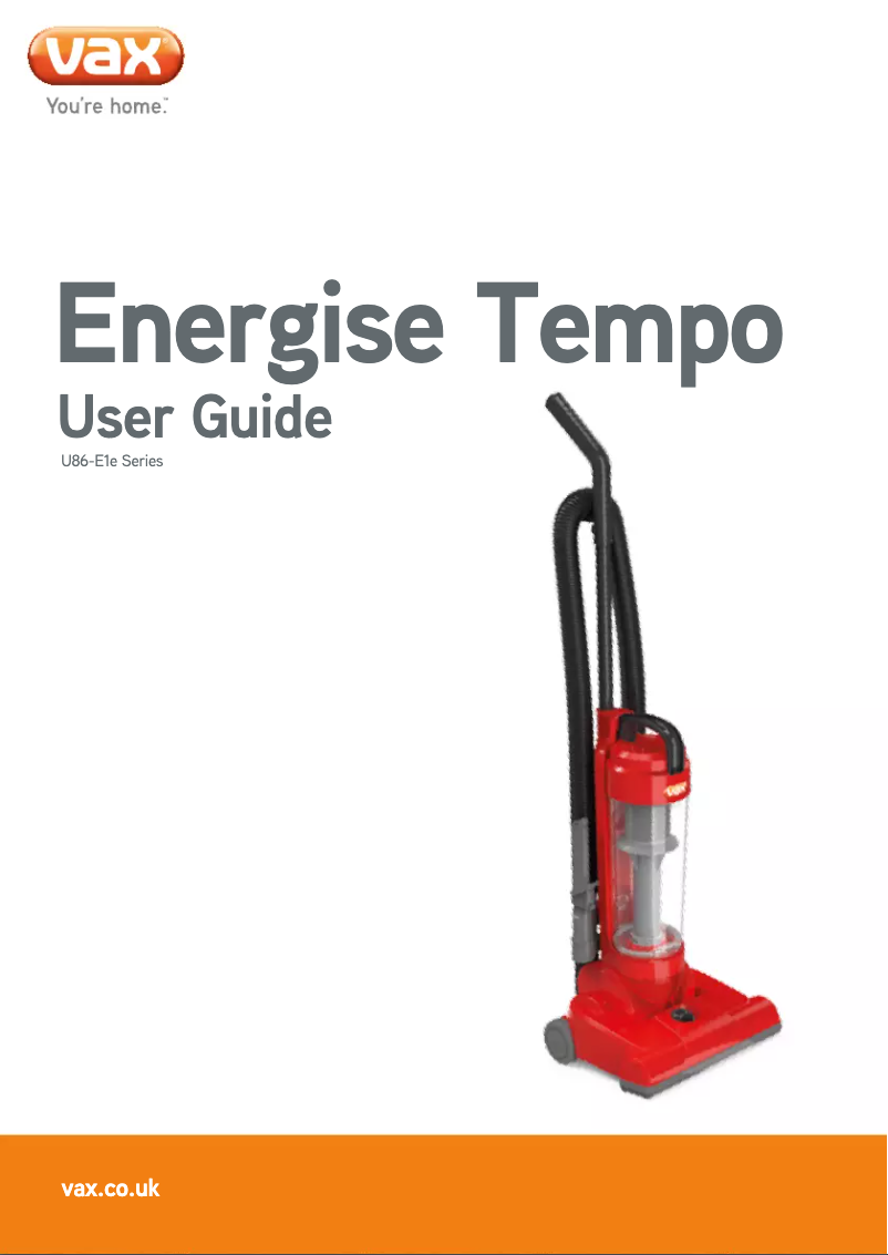 Página 1 del manual Manual de usuario Vax Energise Tempo U86-E1-Pe