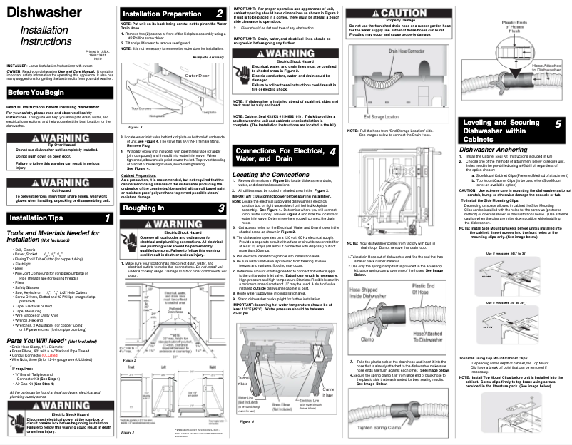 Page n°1 - Guide d'installation Electrolux EIDW5905JS